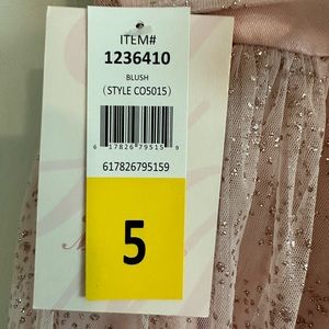 NWT girls size 5 blush formal dress mid length sequence and tulle